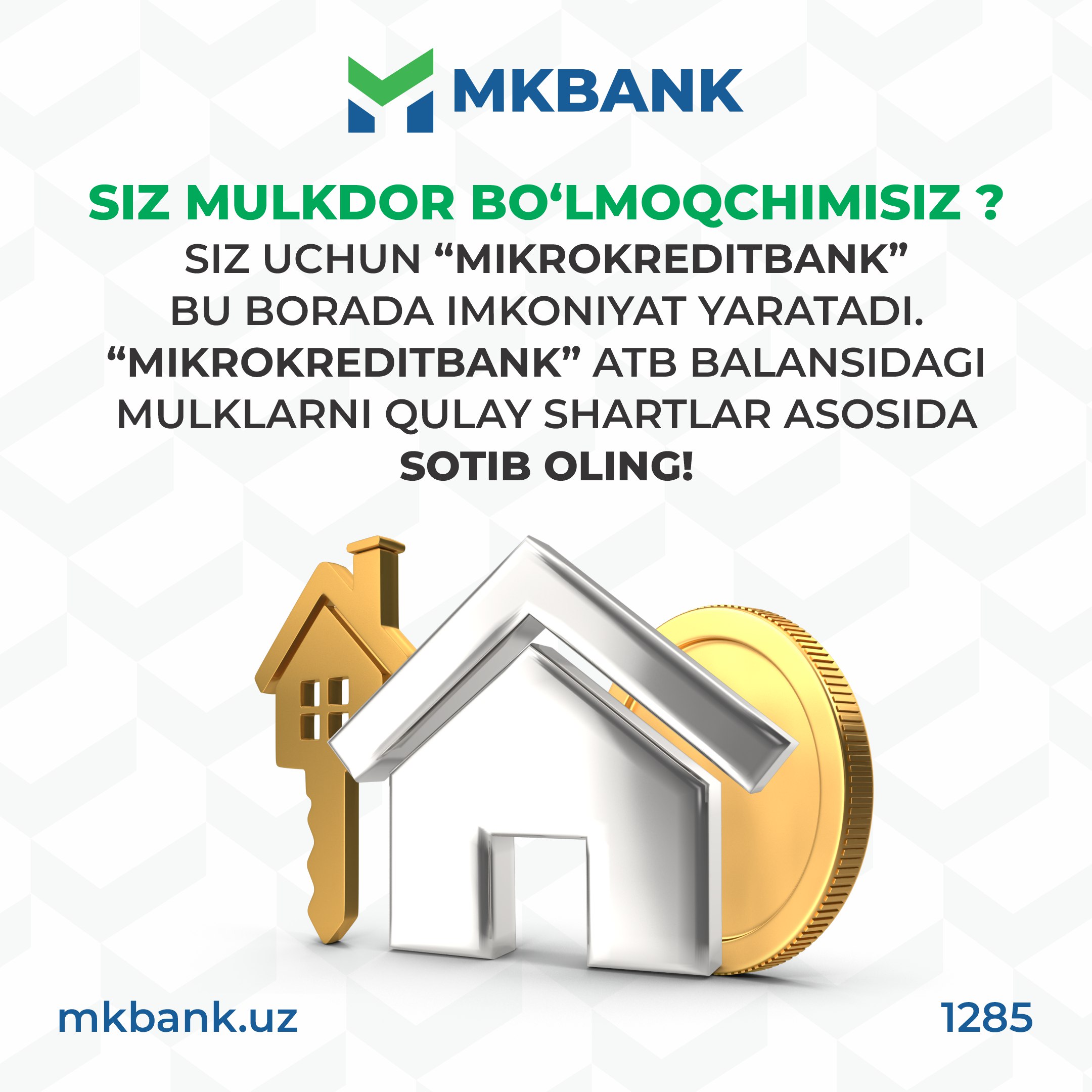 "Mikrokreditbank" ATB balansidagi mol-mulklarni "E-auksion" orqali bo'lib to'lash sharti bilan sotib oling