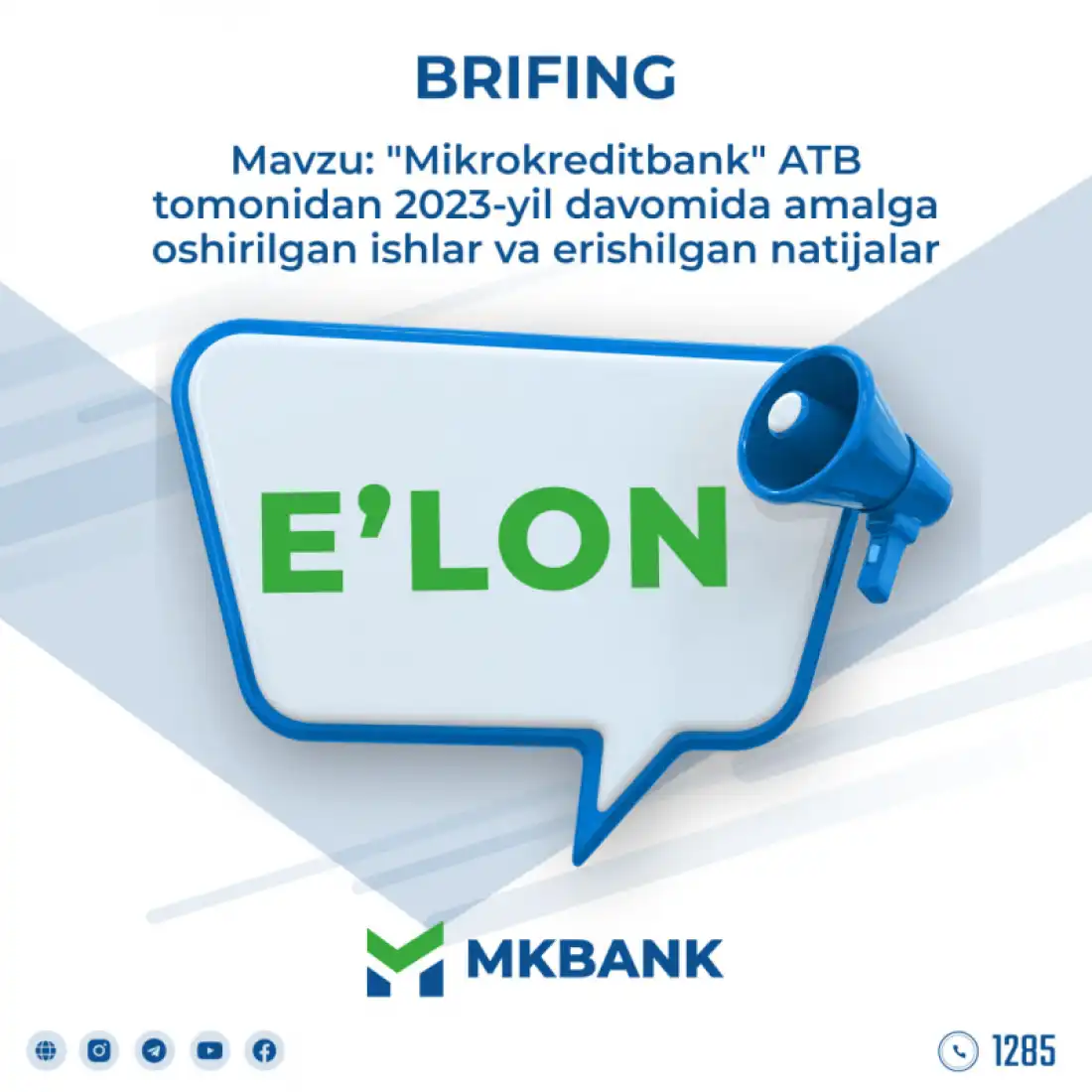 MKBANKda 2023-yilda amalga oshirilgan ishlar va erishilgan natijalar mavzusida brifing tashkil etildi