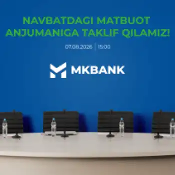 Bank tizimi islohotlarini jadallashtirish hamda xizmatlar bozori hajmini oshirish mavzusida matbuot anjumani tashkil etiladi